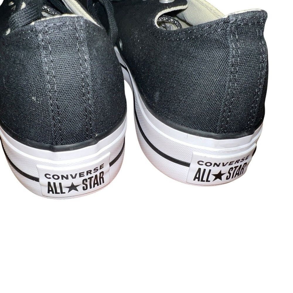 MEN'S CONVERSE CANVAS OX PLATFORM CHUCK TAYLOR ALL STAR BLACK SNEAKERS LOW TOP - Picture 7 of 7